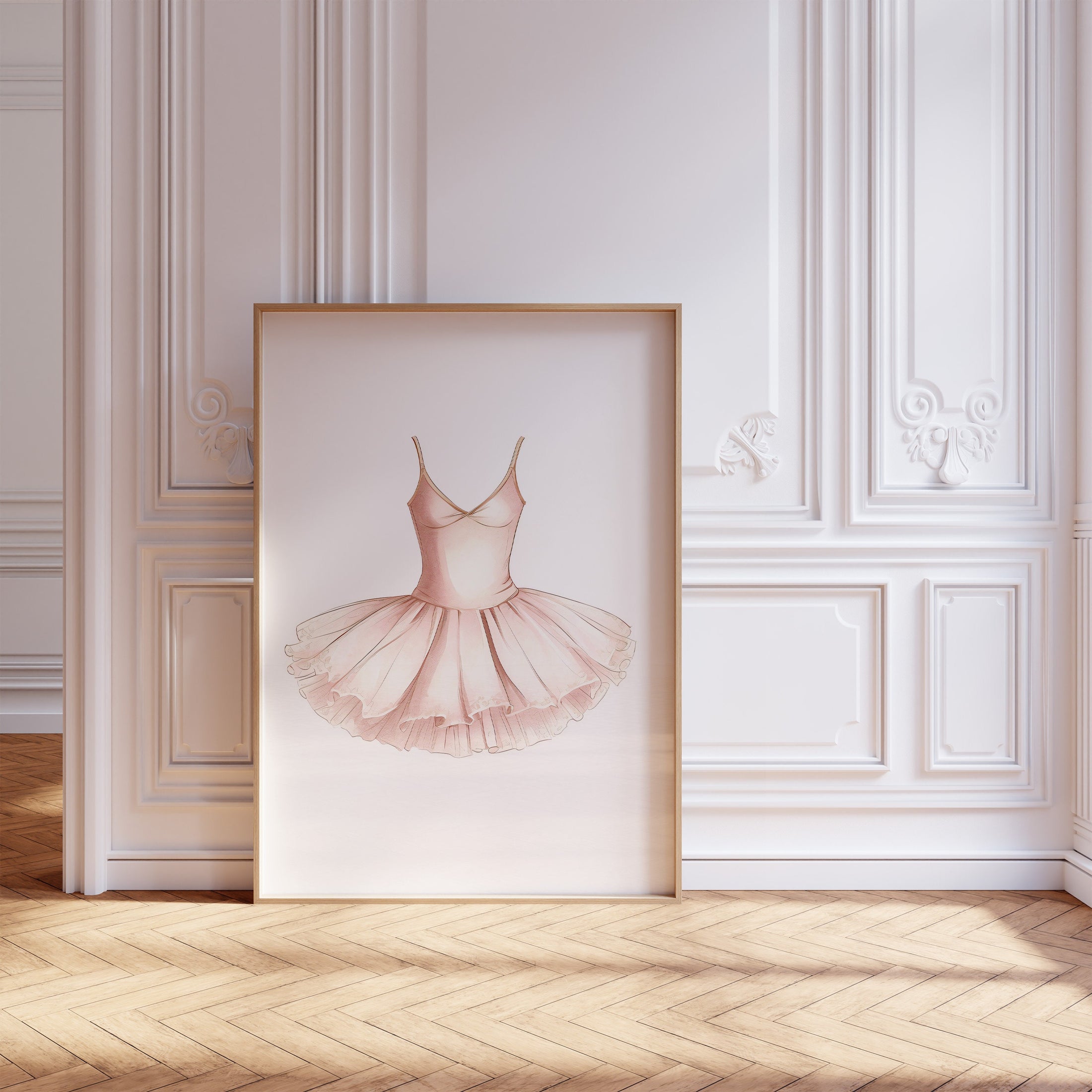 Set of 3 Girls Ballet Nursery Prints, Pink Tutu, Bow and Ballet Shoes for little Girls Bedroom, Playroom or Nursery, Neutral Dance Decor