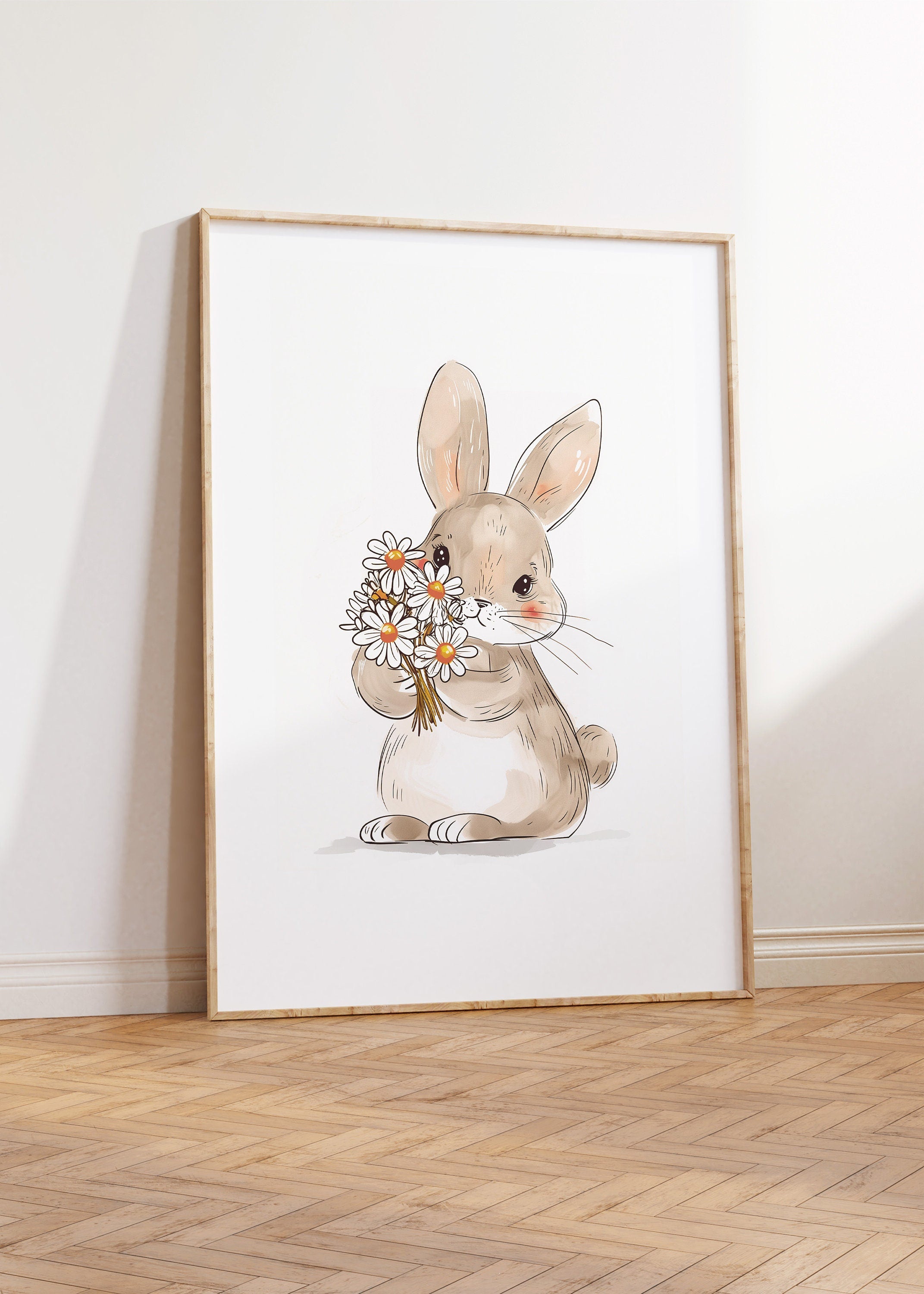 Fox, Bunny & Bear Nursery Prints, Neutral Theme Decor For Babies Bedroom, Girls or Boys Nursery Wall Art, Woodland Animal Playroom Pictures