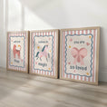 Load image into Gallery viewer, Whimsical Girls Nursery Print Set – Wild and Free, Believe in Magic, You Are So Loved – Girls Room Posters with Optional Frames
