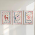 Load image into Gallery viewer, Whimsical Girls Nursery Print Set – Wild and Free, Believe in Magic, You Are So Loved – Girls Room Posters with Optional Frames
