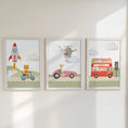 Load image into Gallery viewer, Transport Nursery Wall Art | Vehicle Prints Set | Optional Frame Boys Bedroom Decor, Gift for Kid Room, Playroom Posters
