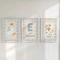 Load image into Gallery viewer, Personalised Goose Nursery Prints Set of 3 | Cowboy Cool Kids Club Wall Art | Playroom Décor with Optional Frames
