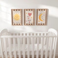 Load image into Gallery viewer, Set of 3 Retro Striped Nursery Wall Art Prints - Sunshine, Moon & Heart Wall art with Optional Frames - You Are So Loved
