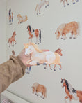 Load image into Gallery viewer, Horse Wall Decals – Set of 14 Watercolour Pony Wall Stickers for Kids Bedroom, Equestrian Nursery Décor, PVC Free Fabric Wall Decals
