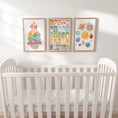 Load image into Gallery viewer, Nursery Learning Prints: Alphabet Animals, Solar System, Shapes (Set of 3) | Framed or Unframed
