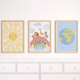 Load image into Gallery viewer, Safari Nursery Art Set of 3 Prints | Personalised Jungle Animals, Sun and Earth Print | Framed or Unframed
