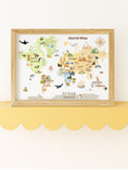 Load image into Gallery viewer, Landmarks & Animal World Map Print – Kids Room, Nursery & Playroom Wall Art
