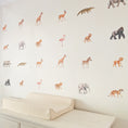 Load image into Gallery viewer, Mini Safari Animal Fabric Wall Stickers | Set of 24

