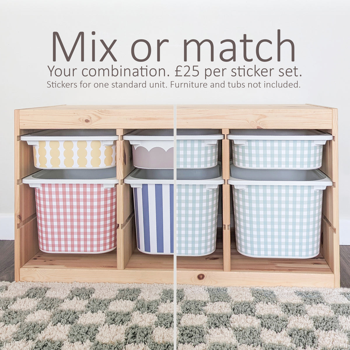Full Set Stickers for IKEA Trofast Storage Tub - Mix and Match