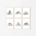 Load image into Gallery viewer, Safari Animal Nursery Prints | Set of 6 | Safari Theme Wall Art for Baby's Room - RoseRowanDesign
