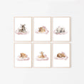 Load image into Gallery viewer, Safari Animal Nursery Prints | Set of 6 | Safari Theme Wall Art for Baby's Room - RoseRowanDesign
