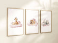 Load image into Gallery viewer, Safari & Jungle Animal Wall Art Prints | Set of 3 | Neutral Cloud Decor for Baby Boy's Room - RoseRowanDesign
