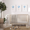 Load image into Gallery viewer, Blue Balloon Nursery Wall Art | Set of 3 | Boys Bedroom & Playroom Decor - RoseRowanDesign
