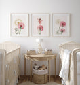 Load image into Gallery viewer, Boho Fairy Nursery Prints | Set of 3 | Pink Dandelion Wall Art for Girls' Bedroom - RoseRowanDesign
