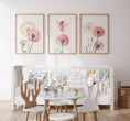Load image into Gallery viewer, Boho Fairy Nursery Prints | Set of 3 | Pink Dandelion Wall Art for Girls' Bedroom - RoseRowanDesign
