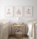 Load image into Gallery viewer, Boho Fairy Princess Castle Prints | Set of 3 | Whimsical Wall Art for Girls' Nursery - RoseRowanDesign
