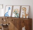 Load image into Gallery viewer, Dinosaur Kids Wall Art | Set of 3 Nursery Prints - RoseRowanDesign
