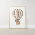 Load image into Gallery viewer, Dream Big Safari Animals, Rainbow and Hot Air Balloon  | Beige | Set of 3 Nursery Prints - RoseRowanDesign
