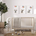 Load image into Gallery viewer, Elephant Nursery Prints | Set of 3 | Neutral Balloon Wall Art for Baby's Bedroom - RoseRowanDesign
