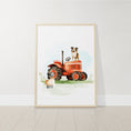 Load image into Gallery viewer, Farm Animal Nursery Prints | Set of 3 | Tractor & Animal Wall Art for Baby Boys' Bedroom & Playroom - RoseRowanDesign
