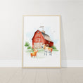 Load image into Gallery viewer, Farm Animal Nursery Prints | Set of 3 | Tractor & Animal Wall Art for Baby Boys' Bedroom & Playroom - RoseRowanDesign
