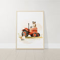Load image into Gallery viewer, Farm Nursery Prints | Set of 3 | Tractor & Red Barn Wall Art for Baby Boys' Room - RoseRowanDesign
