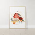 Load image into Gallery viewer, Farm Nursery Prints | Set of 3 | Tractor & Red Barn Wall Art for Baby Boys' Room - RoseRowanDesign
