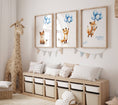 Load image into Gallery viewer, Fox & Balloons Nursery Prints | Set of 3 | Cute Animal Wall Art for Baby Boy's Room - RoseRowanDesign
