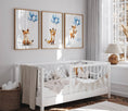 Load image into Gallery viewer, Fox & Balloons Nursery Prints | Set of 3 | Cute Animal Wall Art for Baby Boy's Room - RoseRowanDesign

