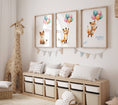 Load image into Gallery viewer, Fox & Balloons Nursery Prints | Set of 3 | Gender Neutral Wall Art for Baby's Bedroom - RoseRowanDesign

