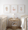 Load image into Gallery viewer, Girls Ballet Nursery Prints | Set of 3 | Bunny, Swan & Teddy in Pink Tutus for Girls' Bedroom - RoseRowanDesign
