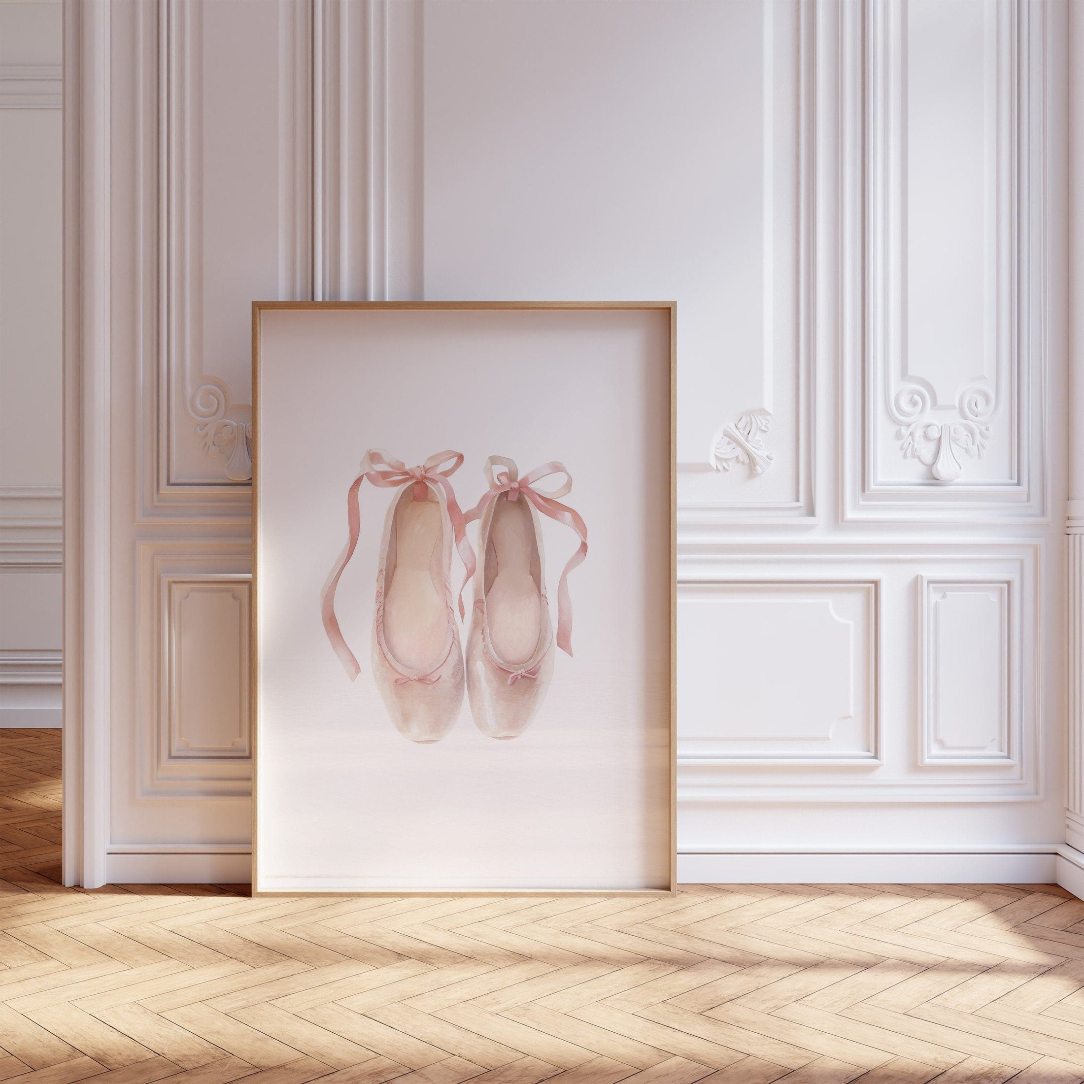 Girls Ballet Nursery Prints | Set of 3 | Pink Tutu, Bow & Ballet Shoes Decor - RoseRowanDesign