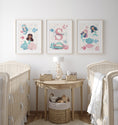Load image into Gallery viewer, Mermaid Nursery Prints | Set of 3 | Personalised Wall Art for Girls' Room - RoseRowanDesign
