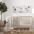 Load image into Gallery viewer, Mermaid Nursery Prints | Set of 3 | Personalised Wall Art for Girls' Room - RoseRowanDesign
