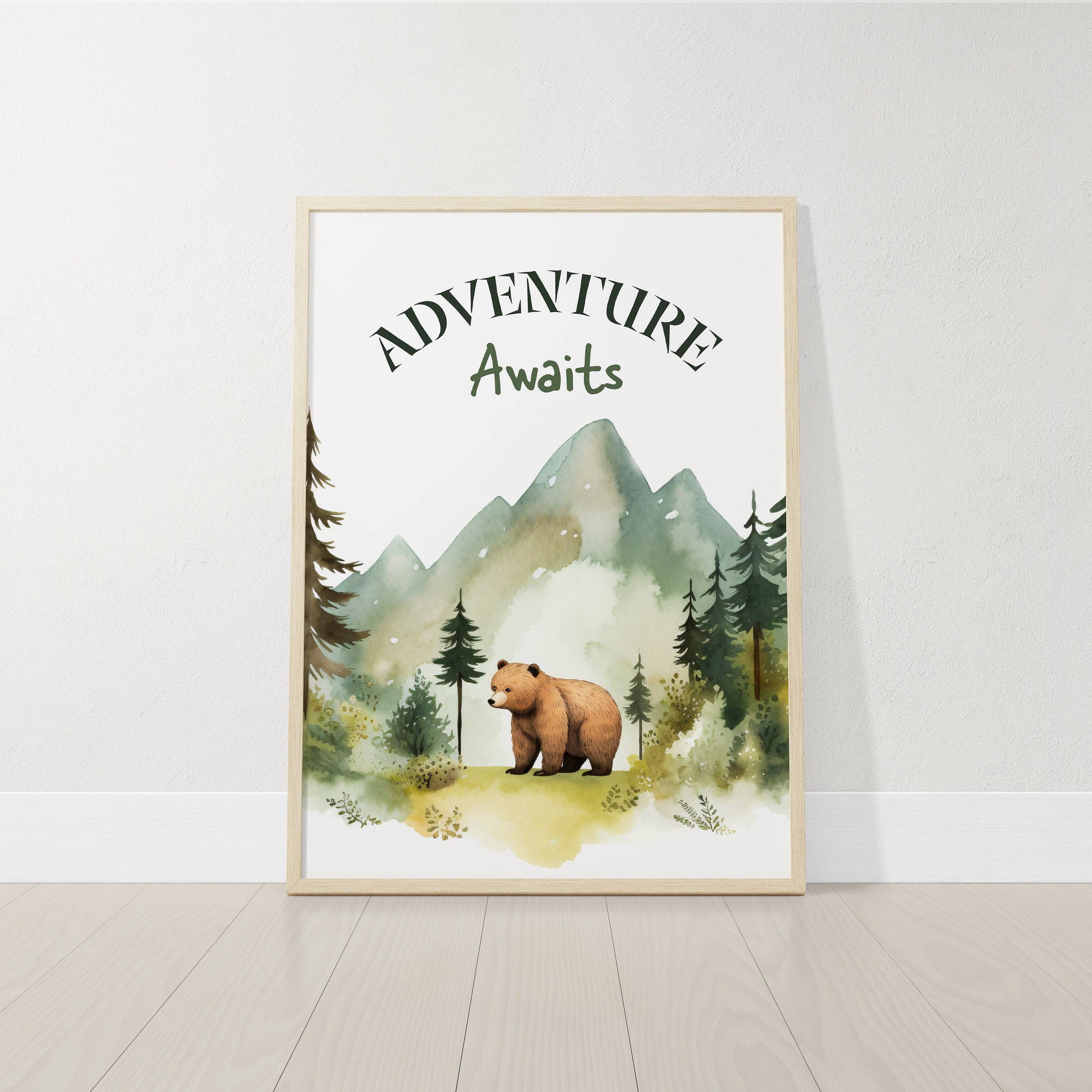 Mountain Nursery Prints | Set of 3 | Forest Adventure Wall Art for Unisex Bedroom - RoseRowanDesign
