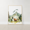 Load image into Gallery viewer, Mountain Nursery Prints | Set of 3 | Green Forest Adventure Wall Art for Unisex Bedroom - RoseRowanDesign
