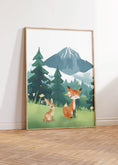 Load image into Gallery viewer, Mountain & Woodland Animal Prints | Set of 3 | Green Forest Wall Art for Unisex Nursery - RoseRowanDesign
