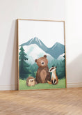 Load image into Gallery viewer, Mountain & Woodland Animal Prints | Set of 3 | Green Forest Wall Art for Unisex Nursery - RoseRowanDesign
