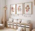 Load image into Gallery viewer, Mushroom Nursery Prints | Set of 3 | Neutral Boho Forest Wall Art for Kids' Bedroom - RoseRowanDesign
