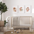 Load image into Gallery viewer, Mushroom Nursery Prints | Set of 3 | Neutral Boho Forest Wall Art for Kids' Bedroom - RoseRowanDesign
