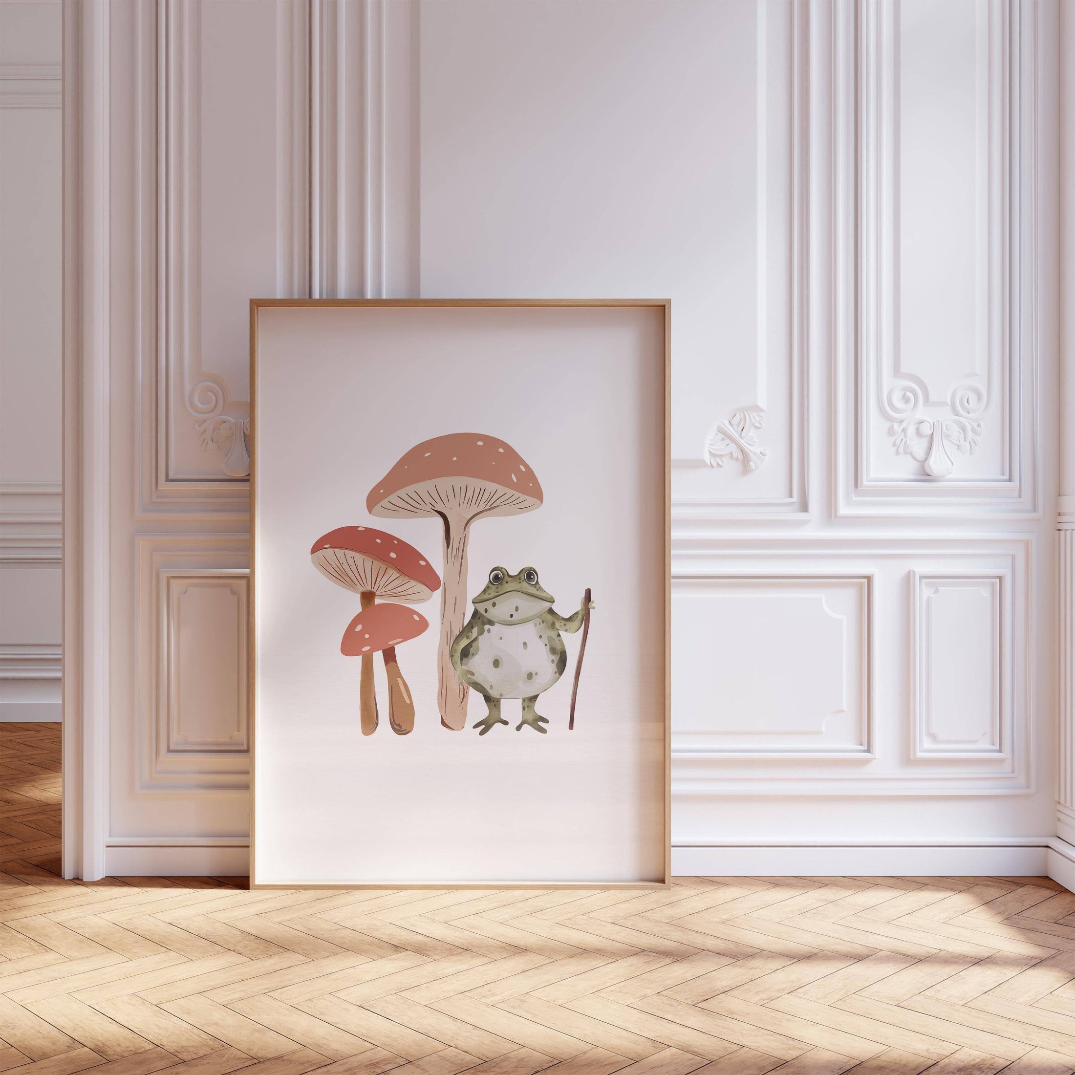 Mushroom Nursery Prints | Set of 3 | Neutral Boho Forest Wall Art for Kids' Bedroom - RoseRowanDesign