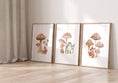 Load image into Gallery viewer, Mushroom Nursery Prints | Set of 3 | Neutral Boho Forest Wall Art for Kids' Bedroom - RoseRowanDesign
