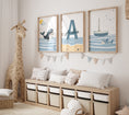Load image into Gallery viewer, Ocean Nursery Prints | Set of 3 | Personalized ocean Wall Art for childs' Room - RoseRowanDesign
