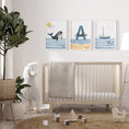 Load image into Gallery viewer, Ocean Nursery Prints | Set of 3 | Personalized ocean Wall Art for childs' Room - RoseRowanDesign

