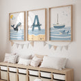 Load image into Gallery viewer, Ocean Nursery Prints | Set of 3 | Personalized ocean Wall Art for childs' Room - RoseRowanDesign
