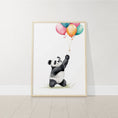 Load image into Gallery viewer, Panda Bear Nursery Prints | Set of 3 | Neutral Animal Wall Art for Baby's Bedroom - RoseRowanDesign
