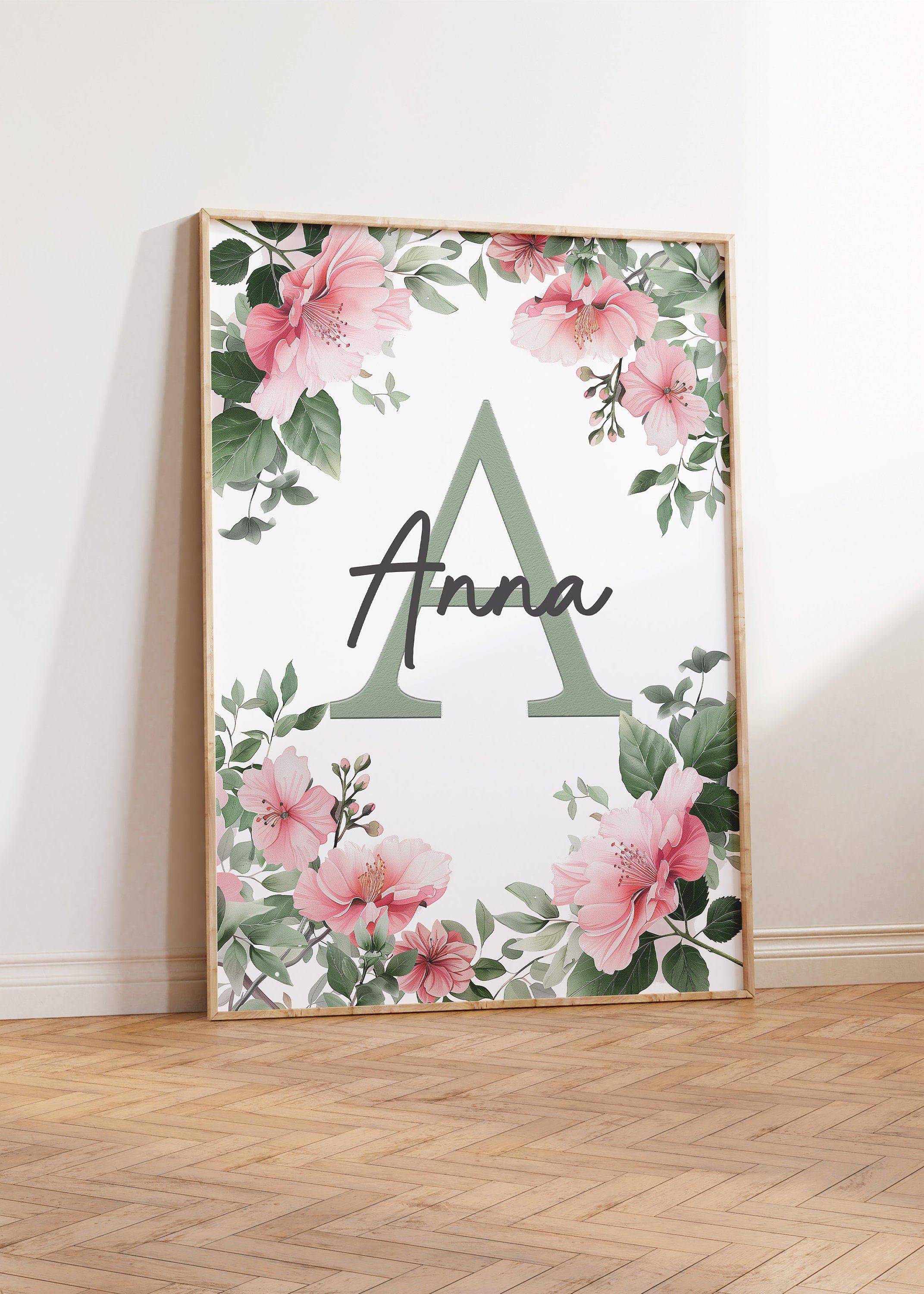 Personalised Child's Name Safari Animal Wall Art | Pink Background | Set of 3 Nursery Prints - RoseRowanDesign