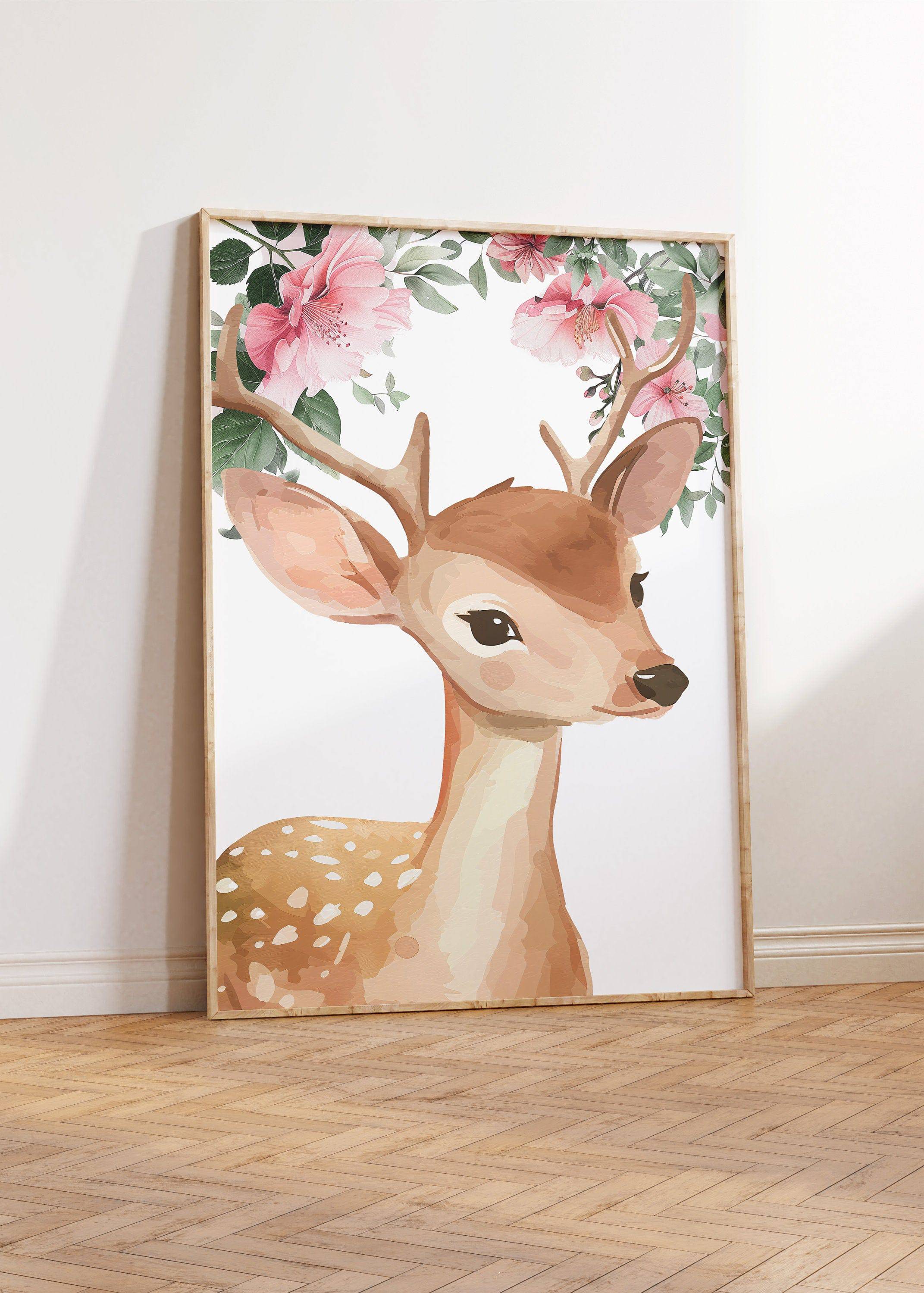 Personalised Child's Name Woodland Animal Wall Art | Pink | Set of 3 Nursery Prints - RoseRowanDesign