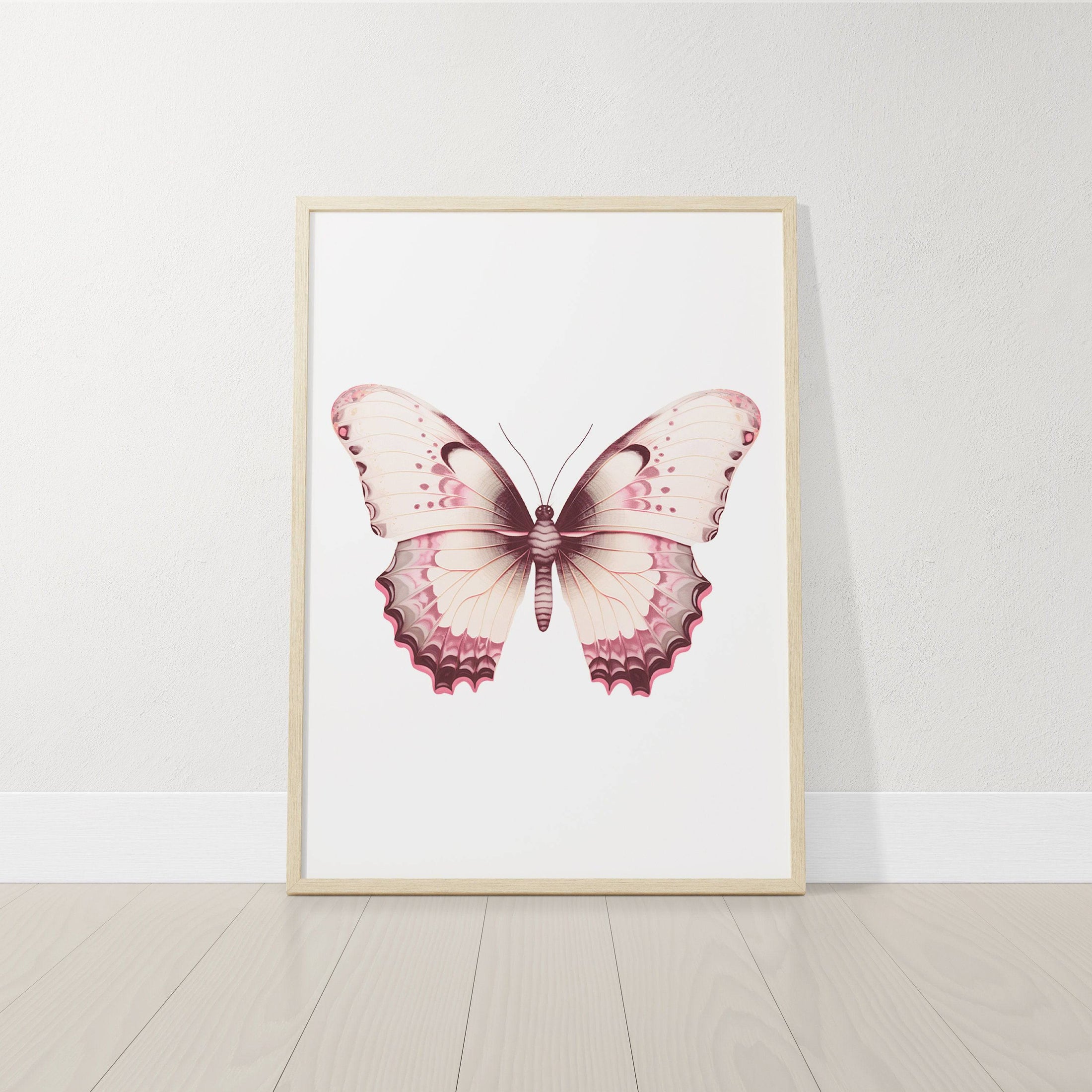 Personalised Pink Butterflies | Set of 3 Nursery Wall Art | Girls' Room Decor - RoseRowanDesign