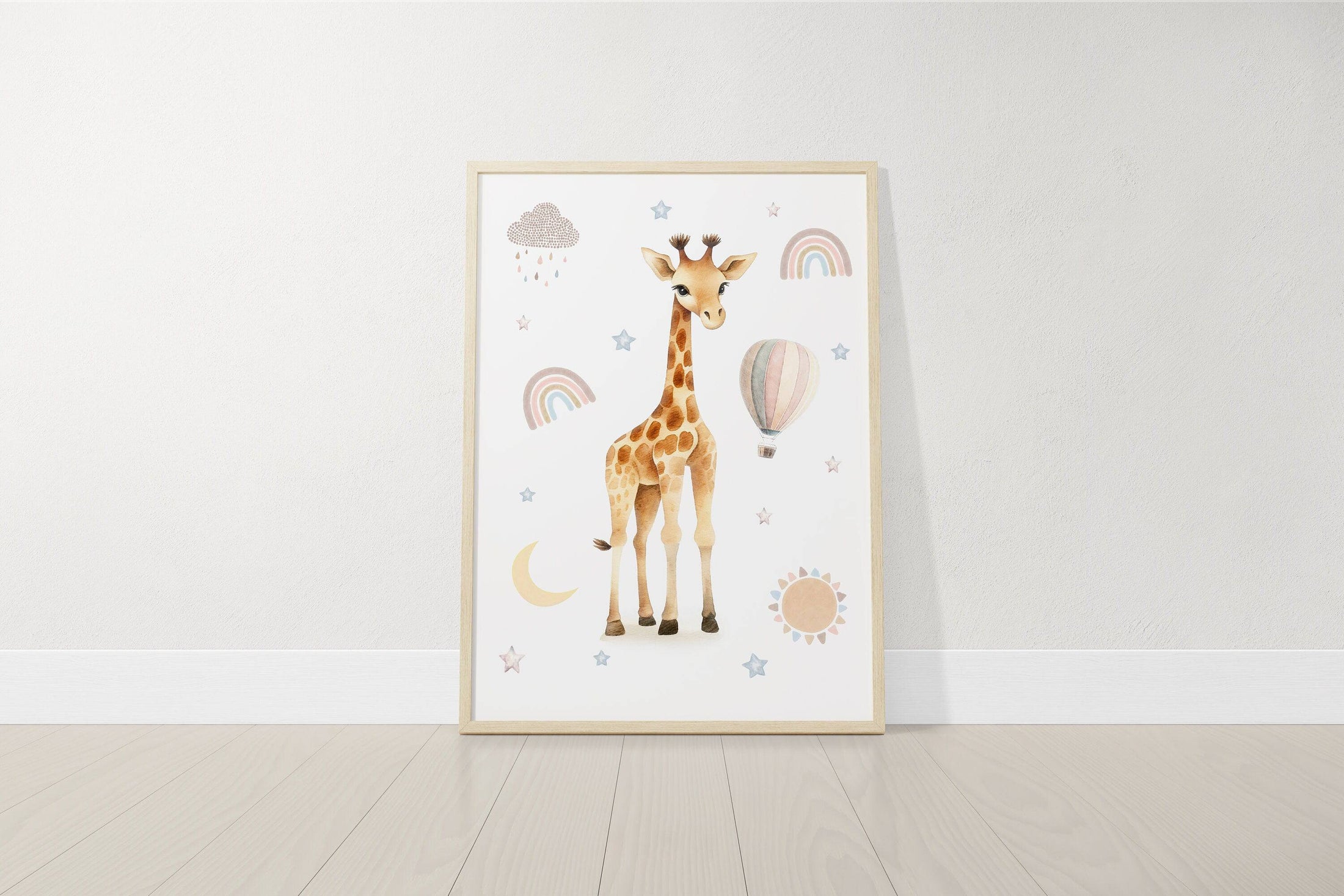 Personalised Safari Animal Prints | Set of 3 Boho Nursery Wall Art for Baby’s Room - RoseRowanDesign